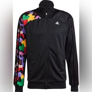 Adidas Black Jacket with Multicolor Sleeve